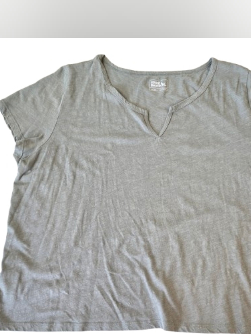 Eddie Bauer V-Neck Short Sleeve Tee Gray Green Size 2XL